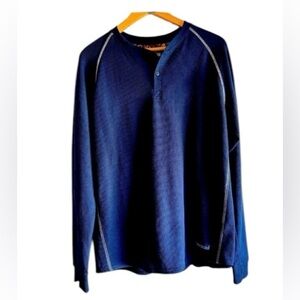 Real Tree men’s navy blue thermal Henley size L